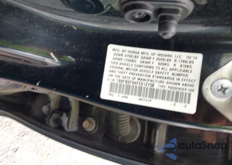 2015 Honda Civic Ex-L из США, поврежденный, VIN 19XFB2F9XFE012758